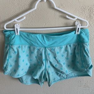 Lululemon speed shorts, light blue print